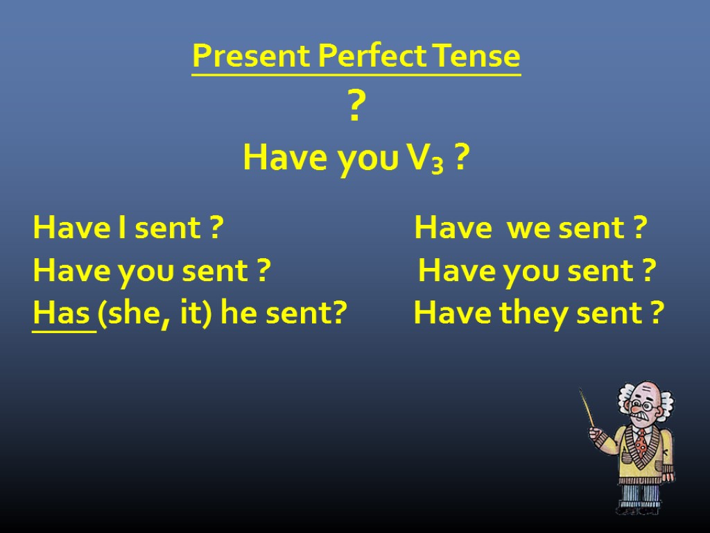Present Perfect Tense ? Have you V3 ? Have I sent ? Have we